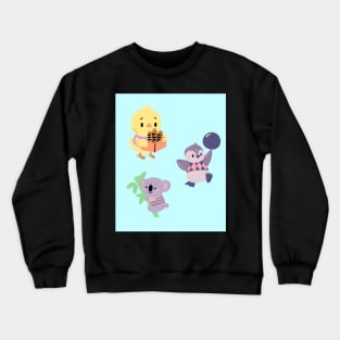 Cute Kawaii Animals Having Fun Peacefully Crewneck Sweatshirt